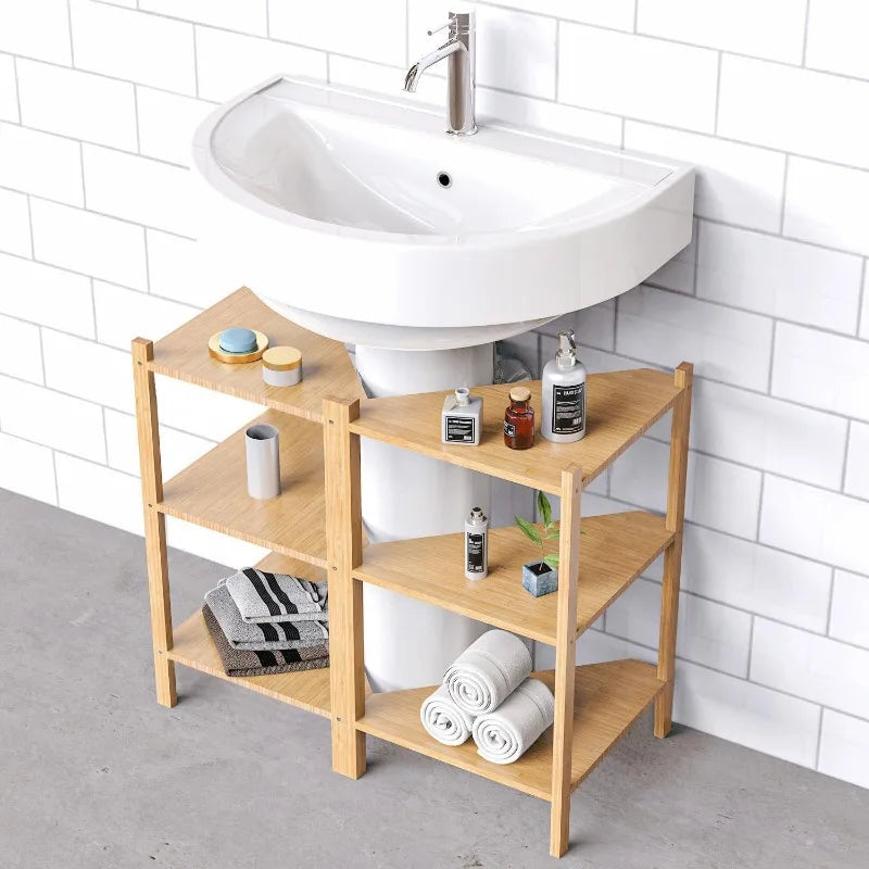 Bamboo Shower Corner Shelf