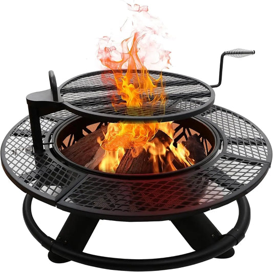 47" Fire Pit with Adjustable Grill