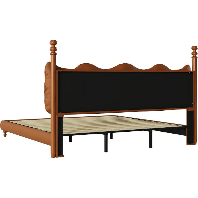 Faux Leather Platform Bed