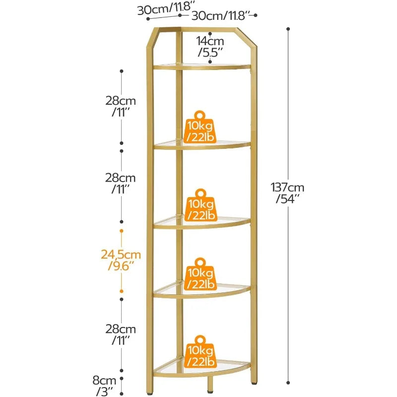 Glass Shelf Corner Storage