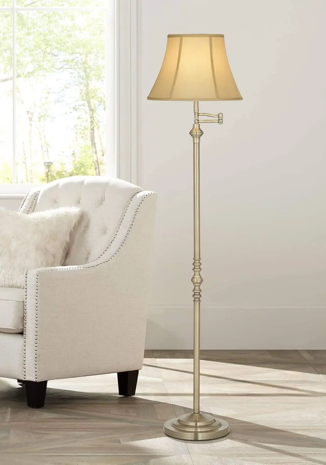 Traditional Adjustable Swing Arm Floor Lamp