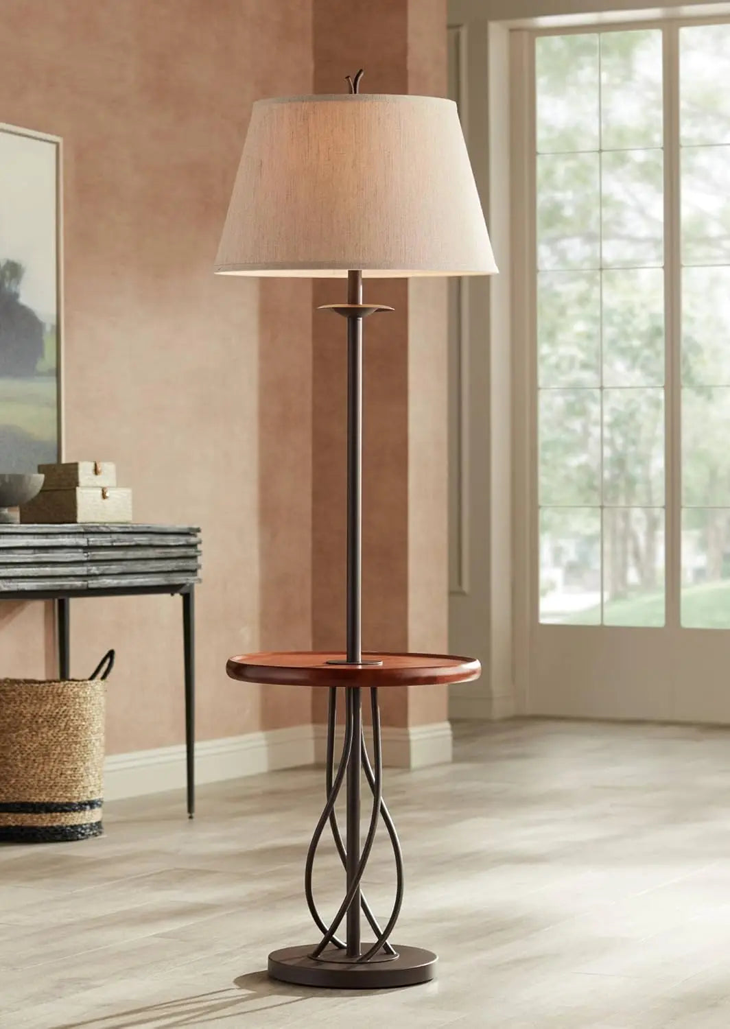 Rustic End Table Lamp