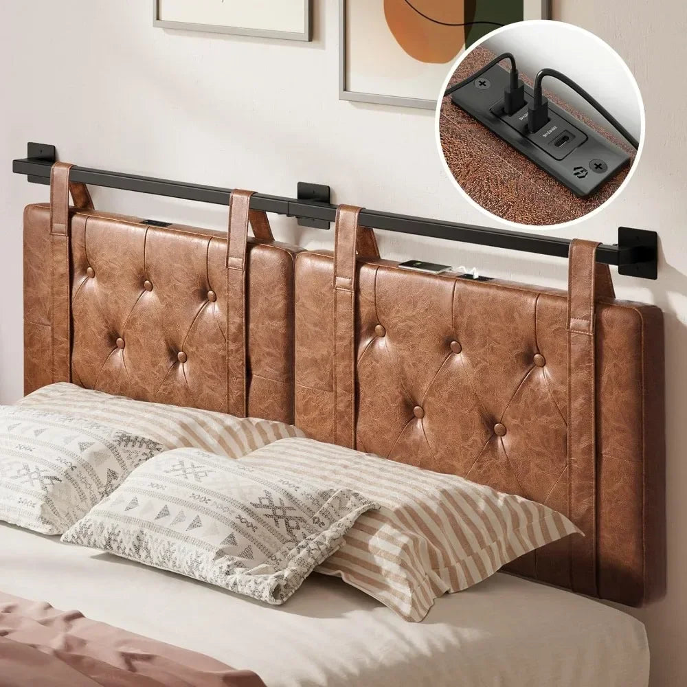 Hanging Headboard with USB