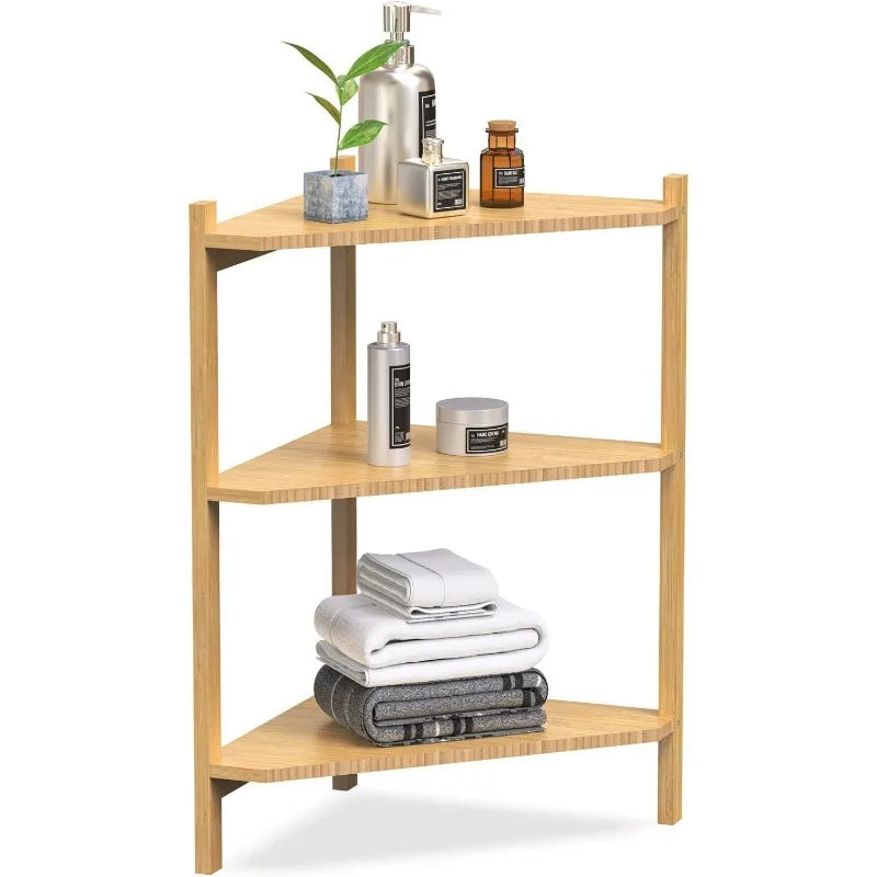 Bamboo Shower Corner Shelf