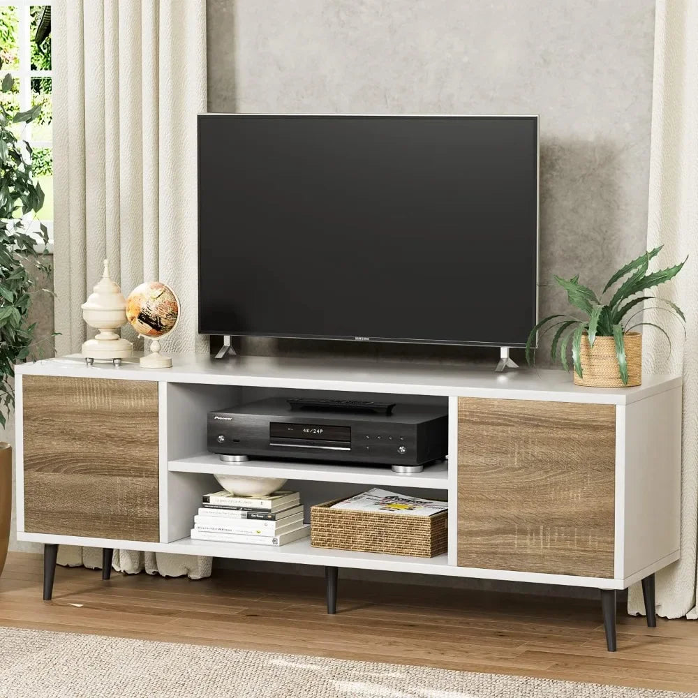 Entertainment Center With Two Storage Cabinets