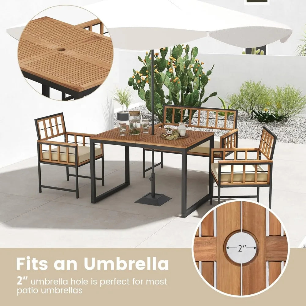 Acacia Wood Outdoor Dining Set