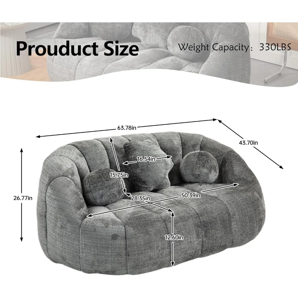 Chenille Bean Bag Sofa