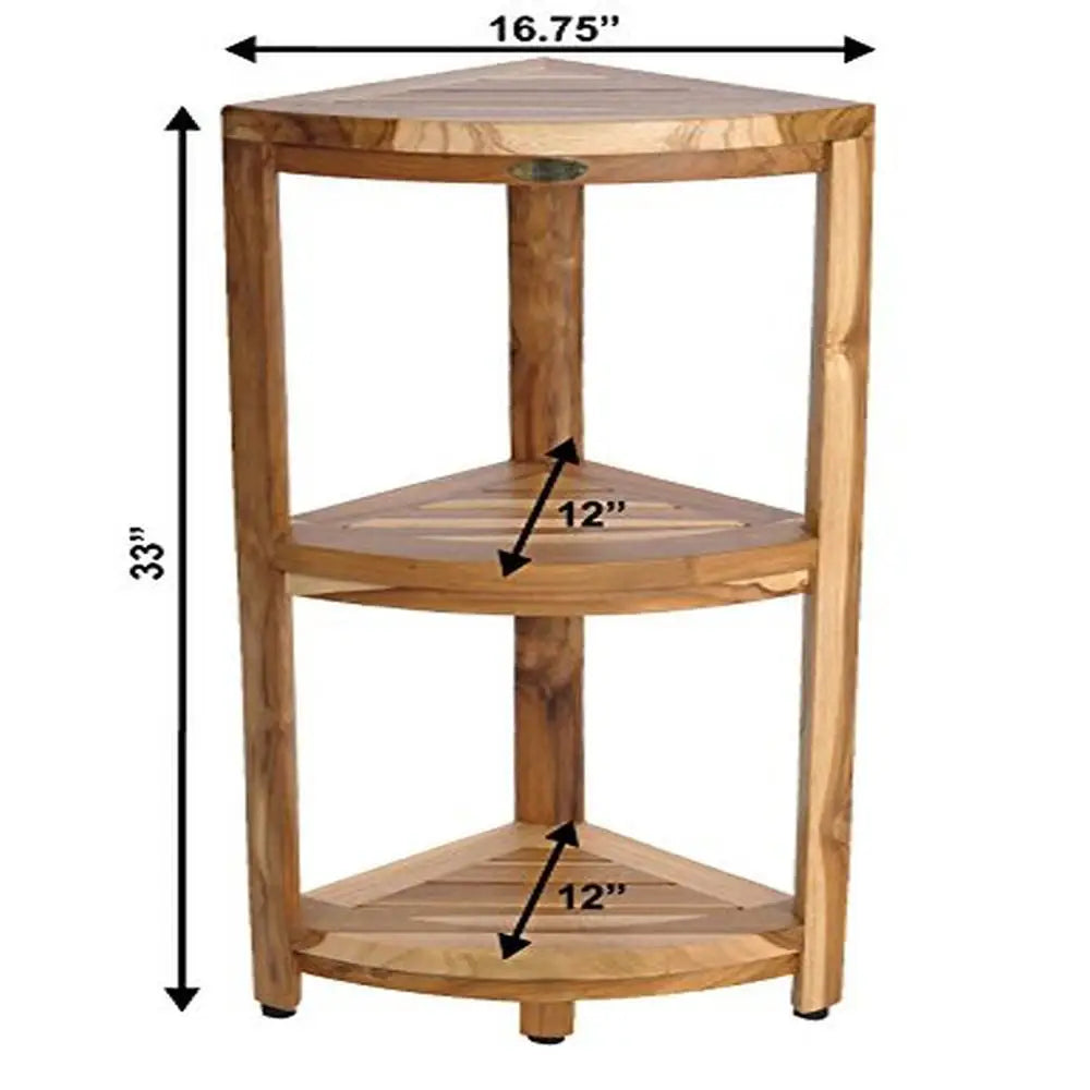 Teak Corner Shower Shelf