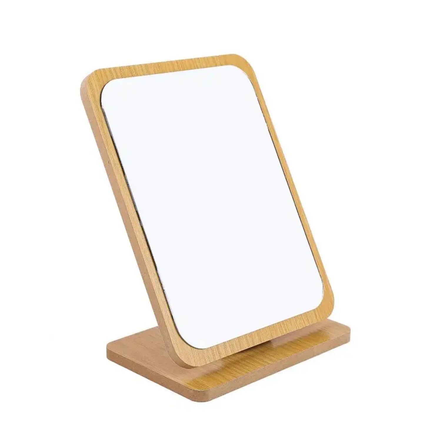 Portable Folding Wooden Tabletop Mirror