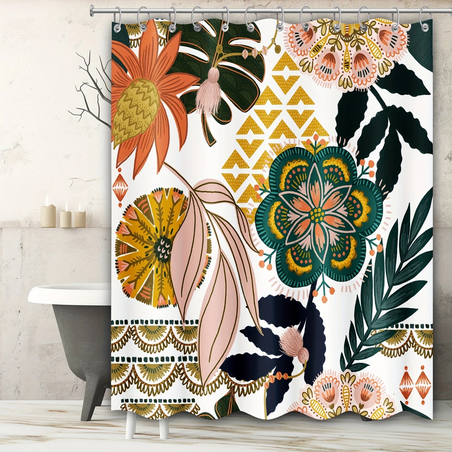 Vintage Floral Shower Curtain