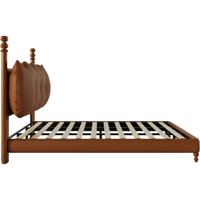 Faux Leather Platform Bed