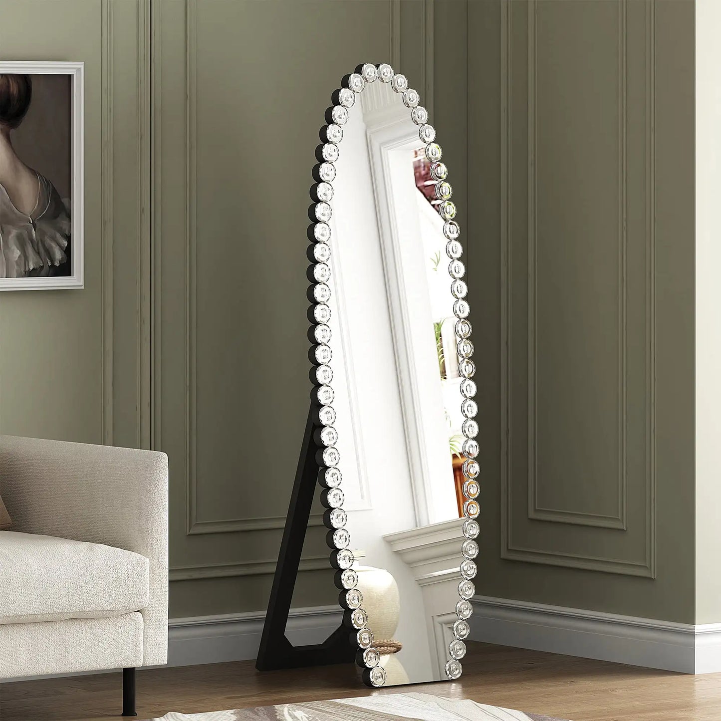 Jeweled Floor Mirror