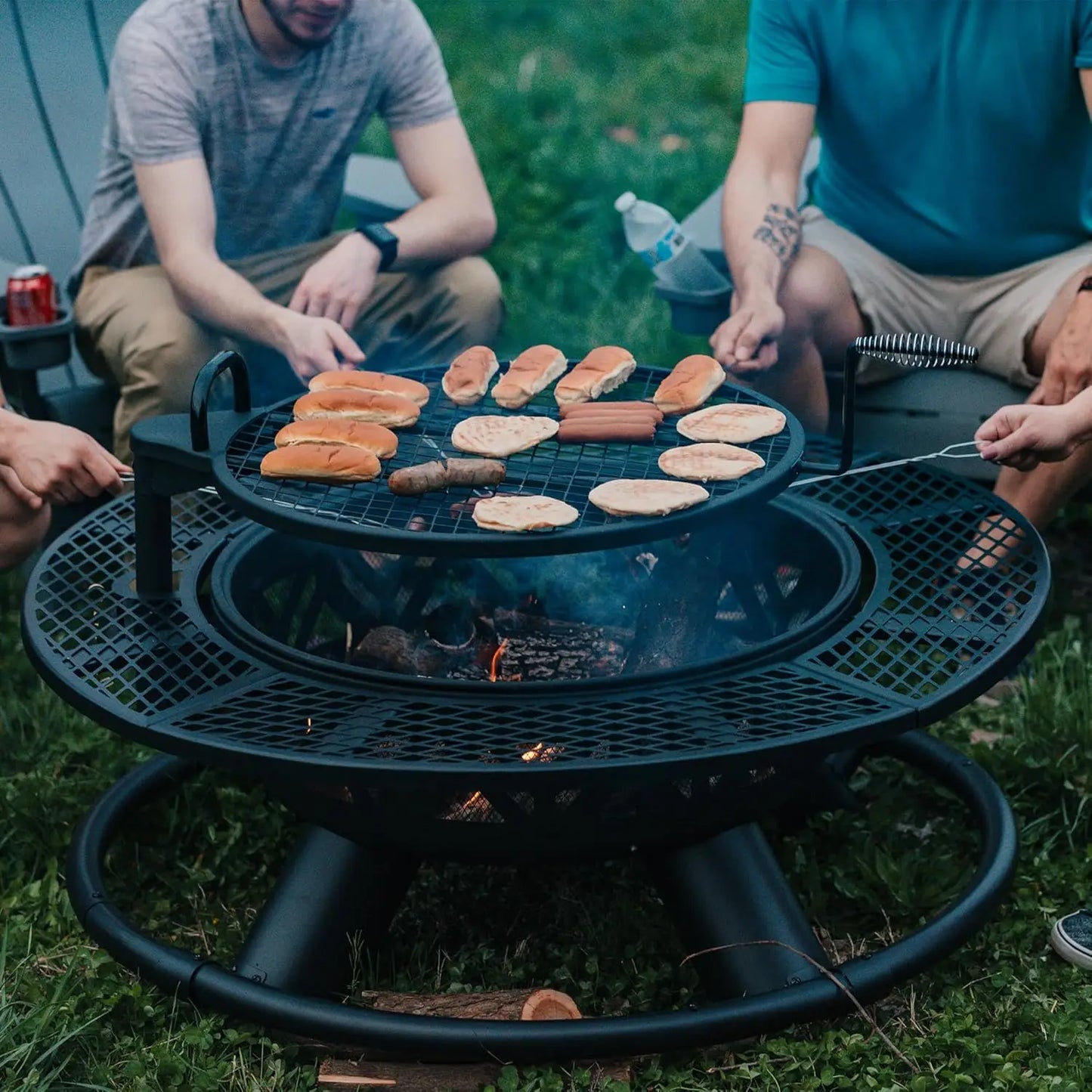 47" Fire Pit with Adjustable Grill