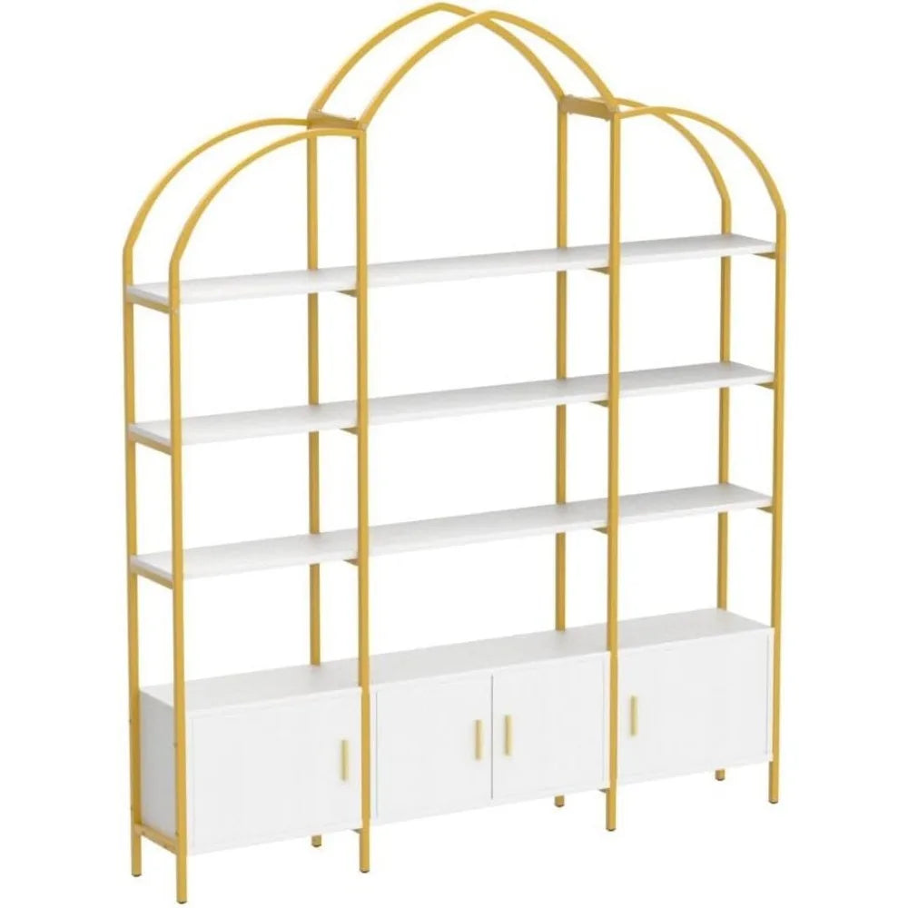 Triple Wide Arched Bookshelf