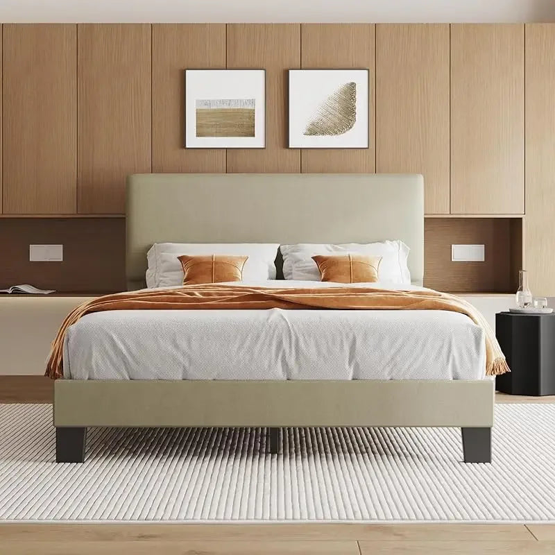 Linen Upholstered Bed Frame