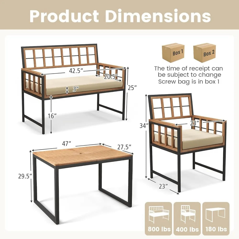 Acacia Wood Outdoor Dining Set